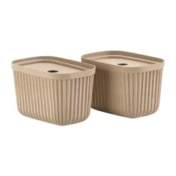 3 Cajas de almacenamiento Pulp 15x23 cm, Natural Brown