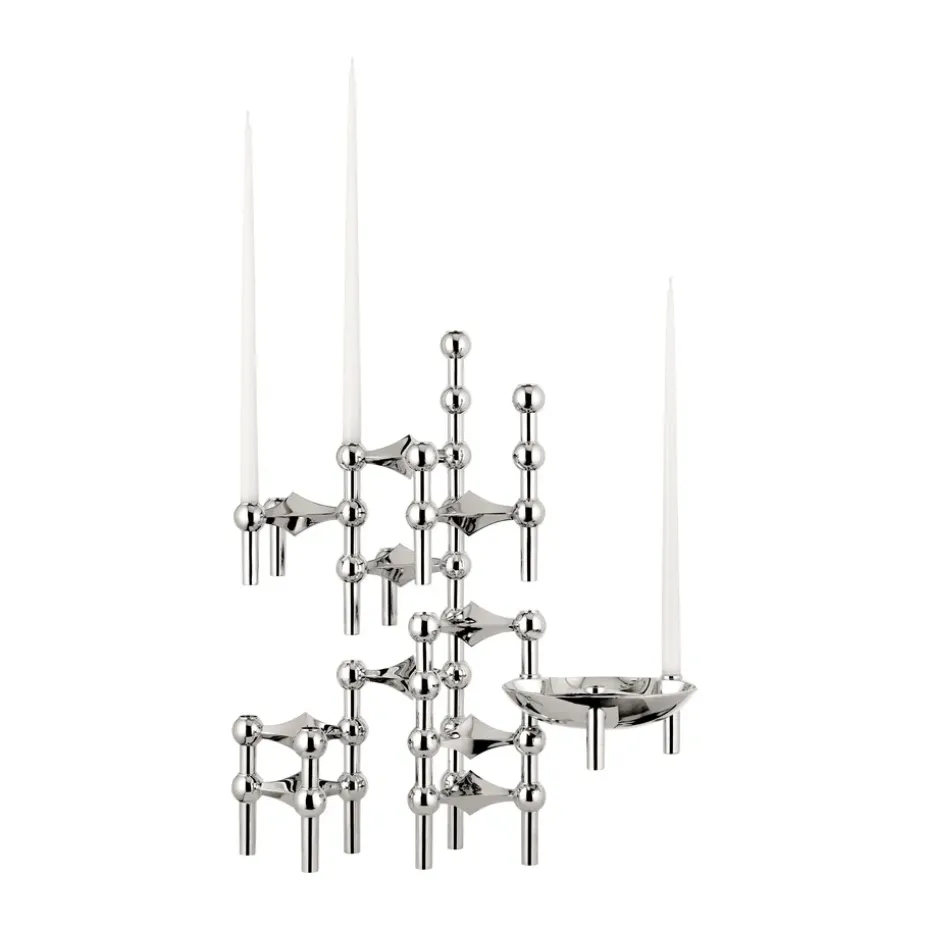 3 Candelabros STOFF Nagel, cromo