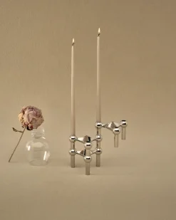3 Candelabros STOFF Nagel, cromo