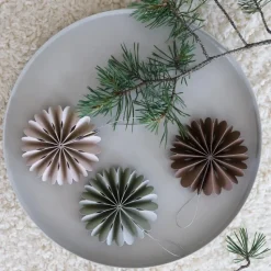 2 Colgantes de Navidad Paper Flowers, Coffee
