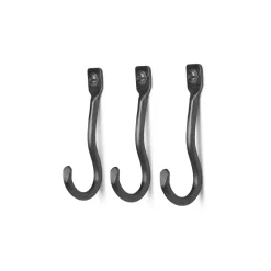 3 Ganchos Curvature, latón negro