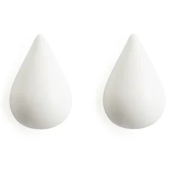 2 perchas Dropit, grandes, blanco