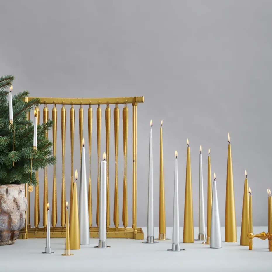 4 Velas ester & erik 32 cm metalico, Gold