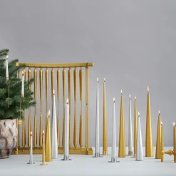 4 Velas ester & erik 32 cm metalico, Silver