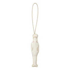 Adorno navideño de algodón Humdakin Tin Soldier, Off white/gold