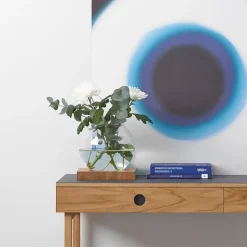 Adorno Space, Roble aceitado blanco, vidrio