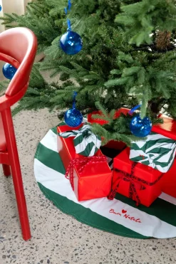 Alfombra para árbol de Navidad Love Ø100 cm, Verde-azul claro