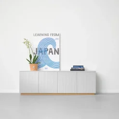 Aparador Beam, Gris claro, base gris claro