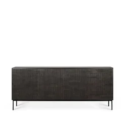 Aparador Grooves, Black 4 puertas