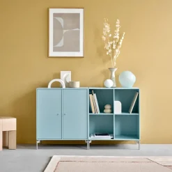 Aparador Pair, Coffee 35, patas lacadas en blanco