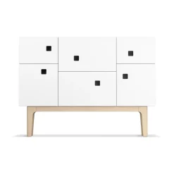 Aparador Peep C2, Blanco, roble pigmentado blanco