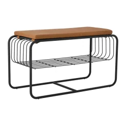 Banco/estante zapatero Nod 80x36x42 cm, Black