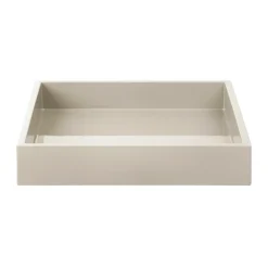 Bandeja decorativa lacada Lux 19x19x3,5 cm, Latte