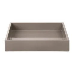 Bandeja decorativa lacada Lux 19x19x3,5 cm, Warm grey
