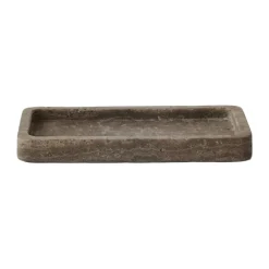 Bandejita decorativa de travertino 13x25 cm, Marrón