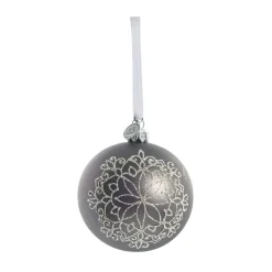Bola de Navidad Cadelia Ø8 cm, Gris oscuro, copo de nieve