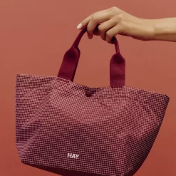 Bolsa Grid Everyday Bag, Burgundy, mini