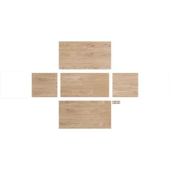 Caja de almacenaje de roble 33x60 cm, Wood, white