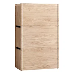 Caja de almacenaje de roble 33x60 cm, Wood, white