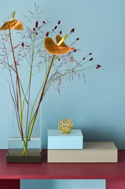 Caja de almacenamiento lacada Lux 19x19x7 cm, Powder blue