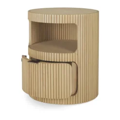 Cajonera Boomerang con cerradura, Roble, Ø45 cm