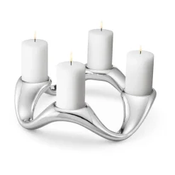 Candelabro Cobra Ø33 cm, acero inoxidable
