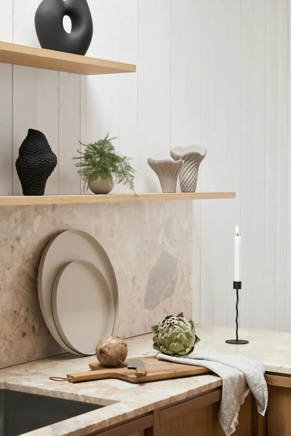Candelabro Curved 26 cm, Black