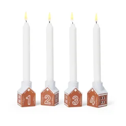 Candelabro de Adviento Gingerbread 4 piezas, Marrón