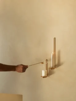 Candelabro de pared Clip 34 cm, Latón