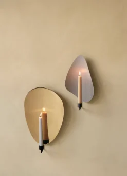 Candelabro de pared Flambeau 40 cm, Latón negro pulido