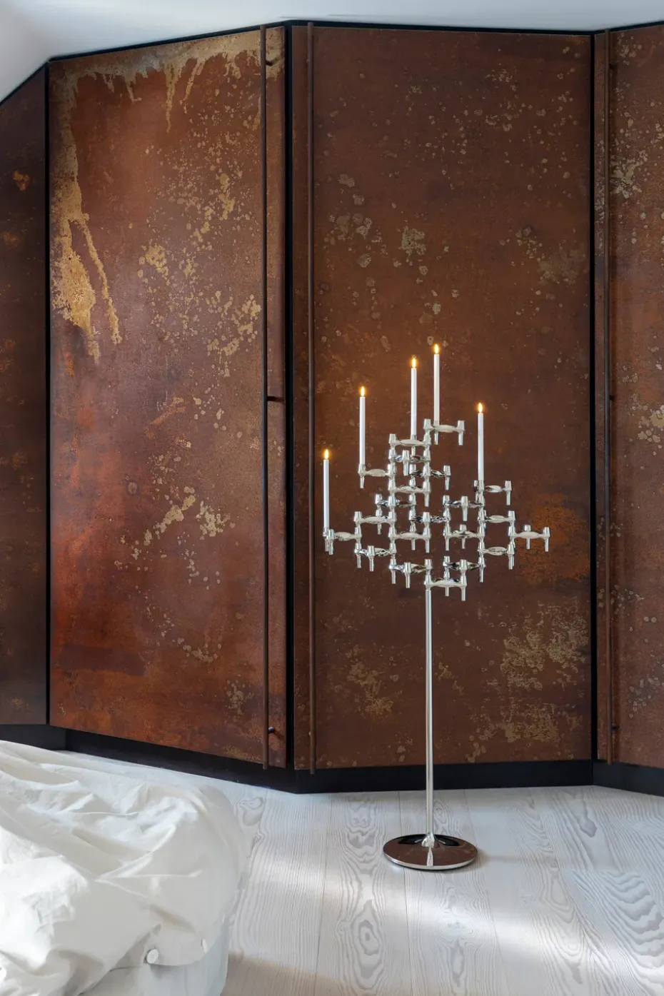 Candelabro de pie STOFF Nagel 70 cm, Chrome