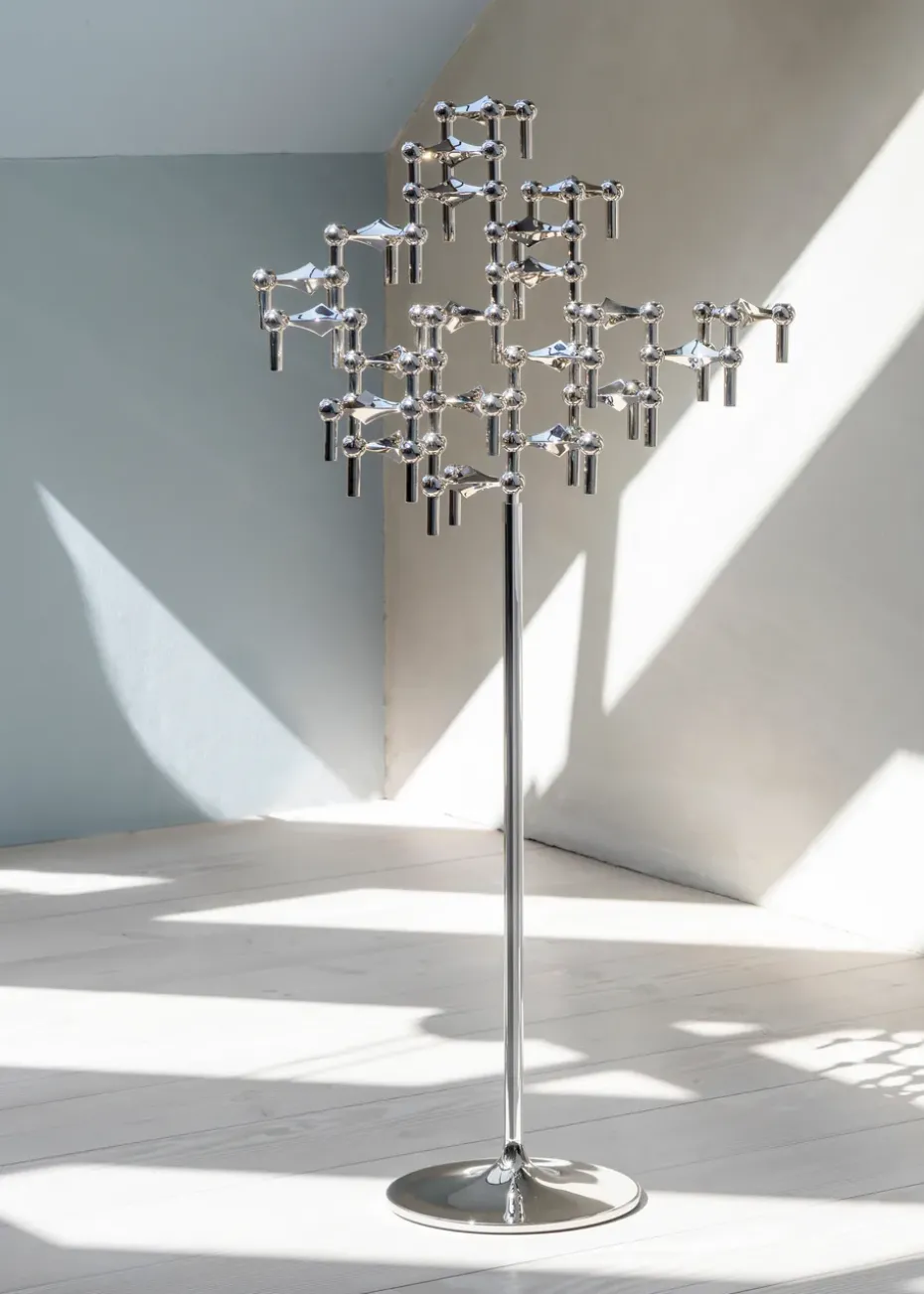 Candelabro de pie STOFF Nagel 70 cm, Chrome