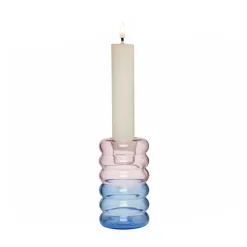 Candelabro Hoop Ø3,5x9 cm, Pink-blue