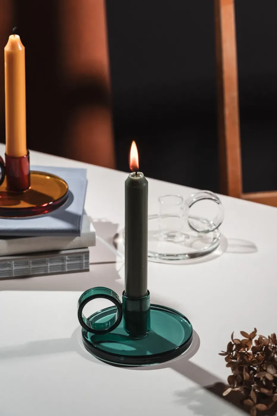 Candelabro Loop Ø11 cm, Azul verdoso