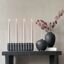 Candelabro Tube Coffee, 11x35 cm
