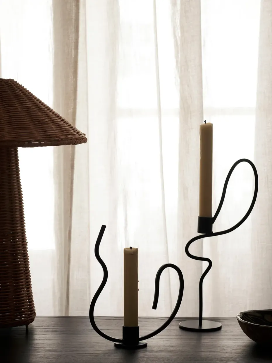 Candelabro Valse low, Negro