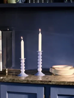 Candelabro Wavy grande 21 cm, Jade light blue