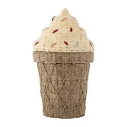 Cesta con tapa Cillie Ø40 cm, Nature ice cream