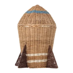 Cesta de ratán con tapa Space 31x35 cm, Natural