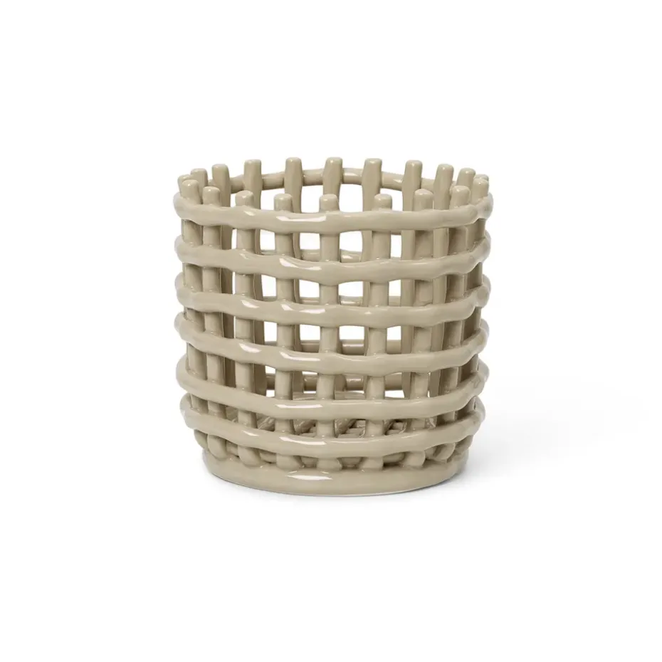 Cesta trenzada Ceramic Ø16 cm, Cashmere