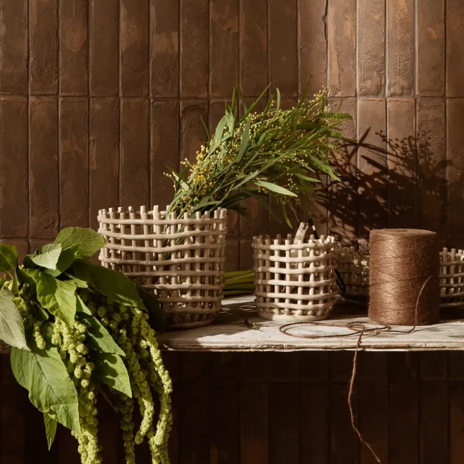 Cesta trenzada Ceramic Ø16 cm, Cashmere