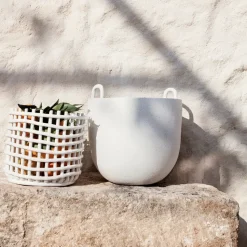Cesta trenzada Ceramic Ø23,5 cm, Off white