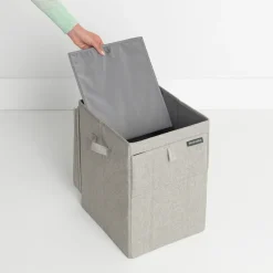 Cesto ropa sucia apilable Brabantia 35L, gris claro