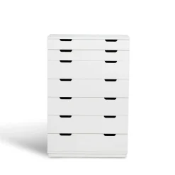 Cómoda Aoko de 7 cajones, Lacado blanco