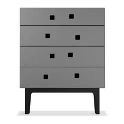 Cómoda Peep B3, Slate grey, lacado negro