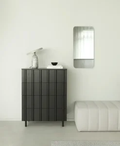 Cómoda Rib dresser 4 cajones, Soft Black