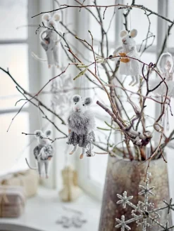 Colgantes de Navidad Peo 2 unidades, Blanco-gris