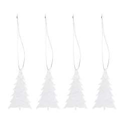 Cooee colgantes de Navidad de acero inoxidable, paquete de 4, Árbol