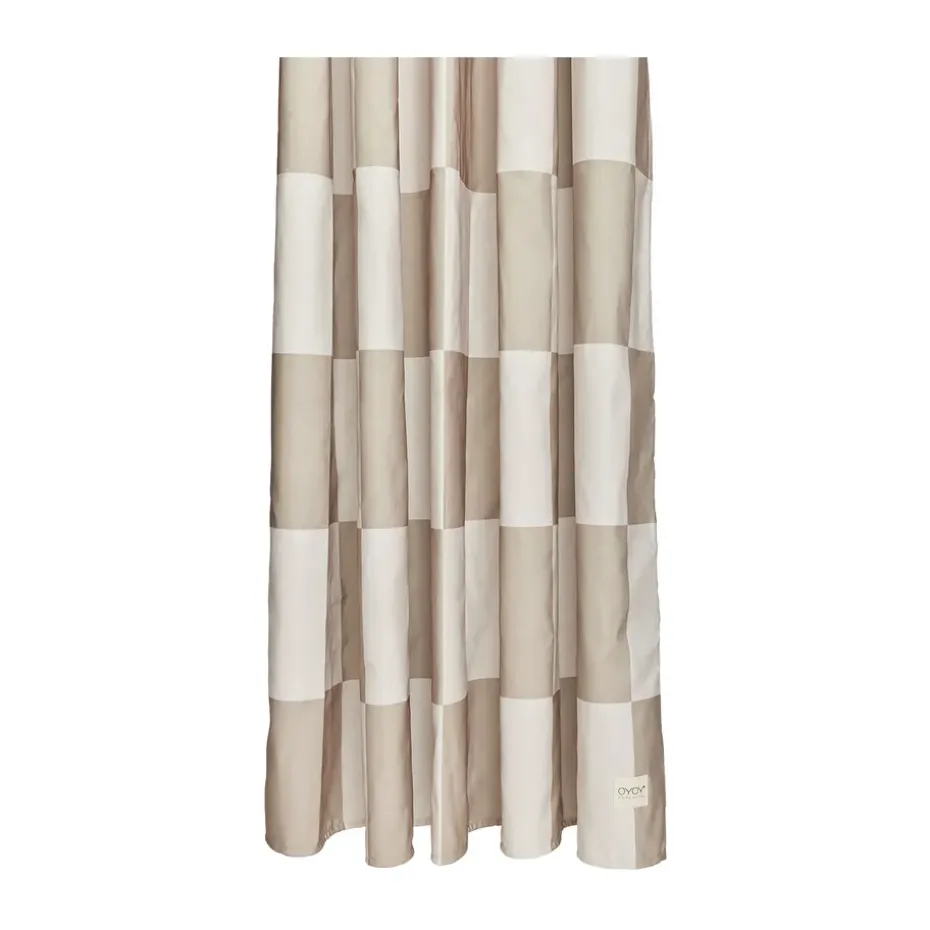 Cortina de ducha Chess 180x180 cm, Clay-offwhite