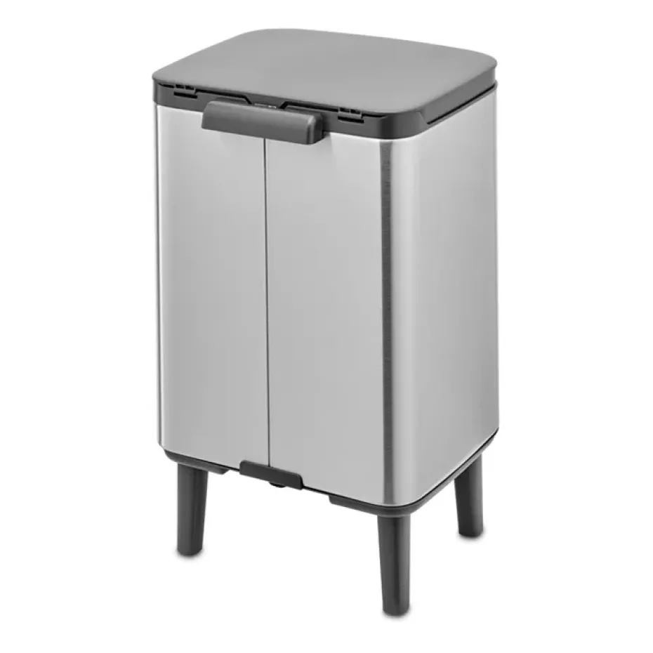 Cubo de basura Bo alto 7 L, Acero cepillado mate